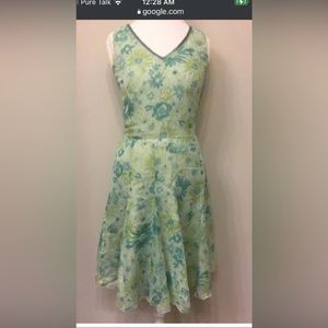 Garnet Hill Floral sleeveless dress, size 4.  Worn once and dry cleaned